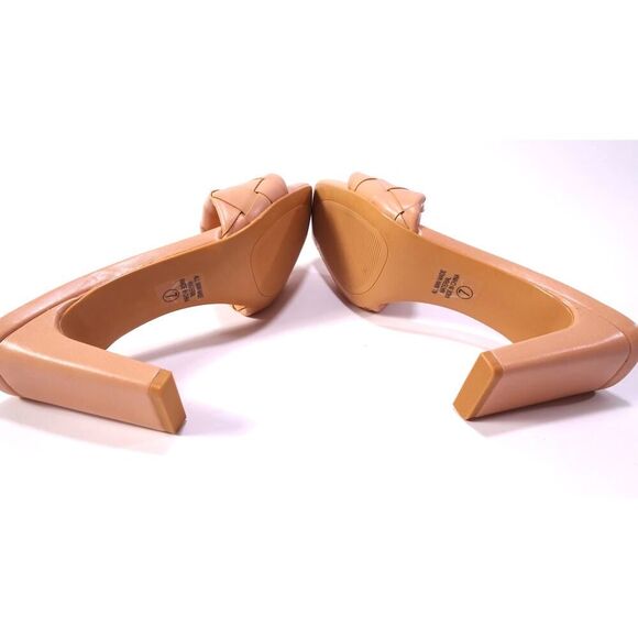 Delman Womens Nude Padded Braided Square Toe Mule Sandals NWOT 158 Sz 7 - Picture 7 of 10